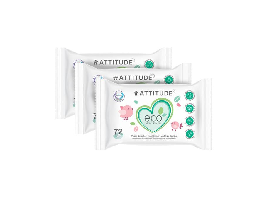 Attitude - Moist baby wipes - multipack 3x72