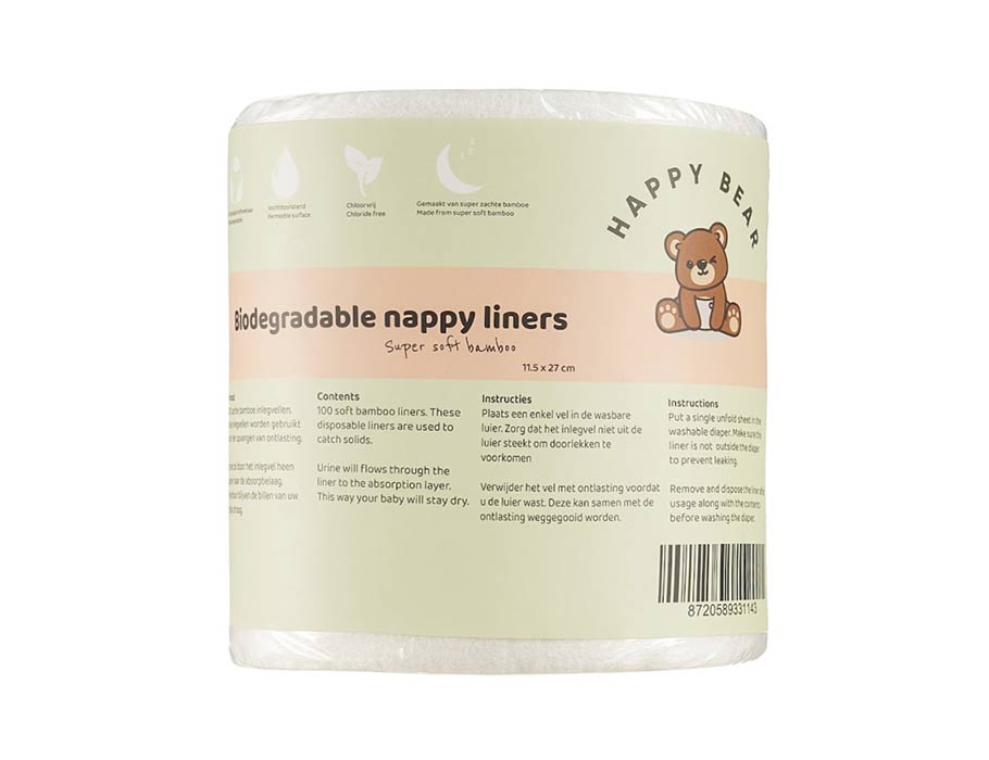 Happy Bear Washable Diaper - Inserts - Bamboo