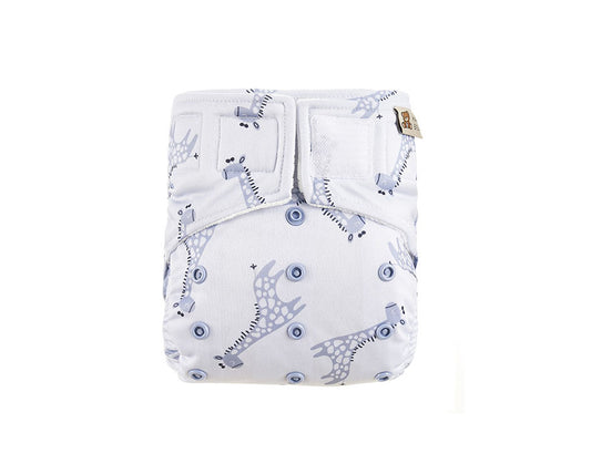 Happy Bear Washable Diaper - All-in-One - Blue Giraffe